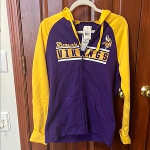 NFL Official Minnesota Vikings Purple and Yellow Hoodie